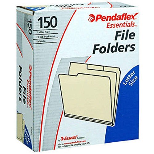 NEW Pendaflex Essentials File Folders Letter Size 1/3 Cut Manila 150/Pk - 217735