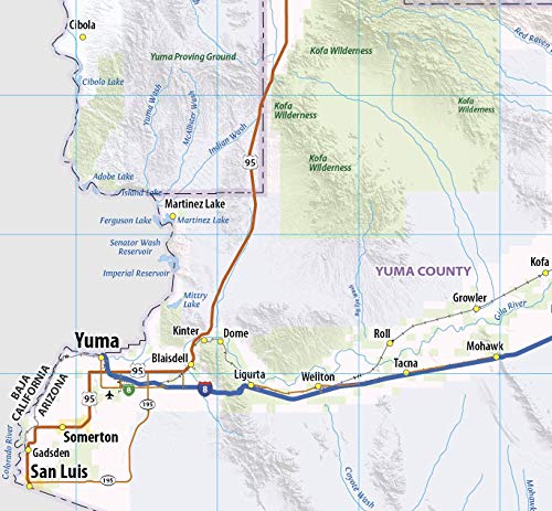 Arizona Laminated Wall Map (36" Wide by 42” high)