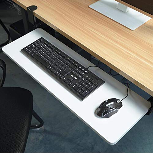 ACXZ Keyboard Tray Under Desk Sliding with C Clamp Mount System, Slide-Out Platform Computer Keyboard Drawer, for Typing, No Drilling(52cm×25cm, 65cm×25cm, 75cm×25cm)
