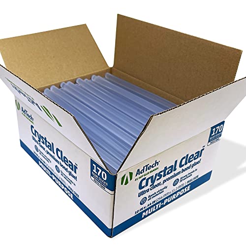 AdTech Crystal Clear Hot Glue Sticks, 10 Inch Full Size | Multi-Temperature, Quick Bonding for Crafting, Scrapbooking & DIY Projects | Fits All Full-Size Glue Guns | Made in the USA