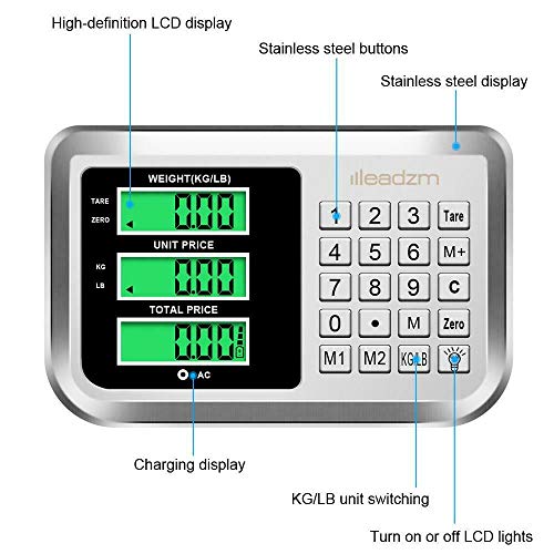 300KG/661lbs Weight Electronic Platform Scale,Stainless Steel High-Definition LCD Display,Digital Floor Heavy Duty Folding Scales,Perfect for Luggage Package Price Computing Postal Shipping Mailing