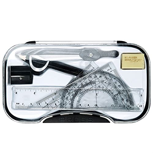 Muteiki Math Geometry Kit Combination Plotter Set,7Pcs Set Professionals Math Study Tool Kit School Supplies,for Students and Engineedrawing