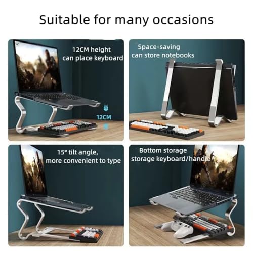 QERTYHJK Aluminum Laptop Stand Portable Game Notebook Holder Compatible with Inch Computer Non-Slip Base