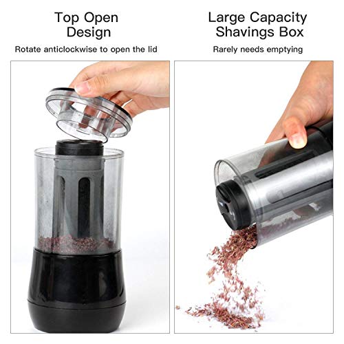 Electric Pencil Sharpener, Heavy-Duty Helical Blade to Fast Sharpen, USB/Battery Operated in School Classroom/Office/Home (Black)