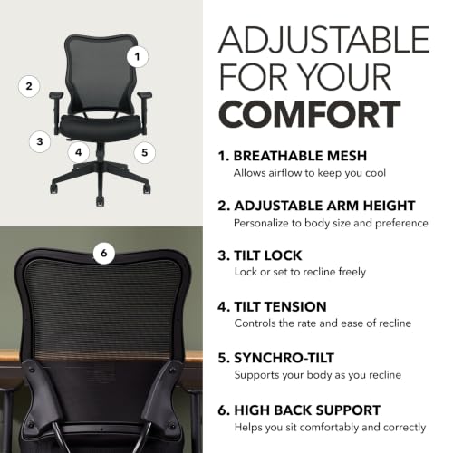 HON Wave Ergonomic Office Chair, Lumbar Support, Desk Chair, Black