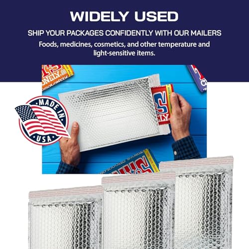 Pacron Waterproof Insulated Foil Thermal Bubble Mailers 6x7, 500-Pack