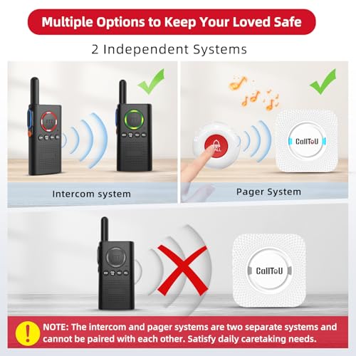 CallToU Caregiver Pager Wireless Alert Button Home Wireless Intercom System