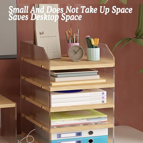 File Classification Organizer, Desktop File Organizer, 3/4/5-Layer Paper Sorter, Desktop Student Bookshelf, Paper Locker for Home, Classroom, Office, School(5tier)
