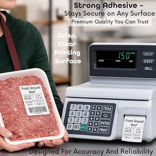 Aquos Globe Ishida Scale Label GL-4680 Continuous Label Roll | Replacement Printing Labels | Blank Labels Roll | 12 Rolls