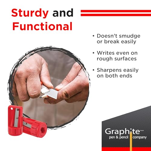 GRAPHITE Hard Lead Carpenter Pencils Bulk - (72) Pieces Lumber Wooden Pencil #2 (HB) - White