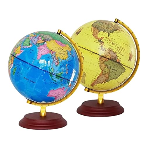 JDXQBLD Practical Globe Rotating Globe with Stand Globes 7.8 Inches Retro World Globe Hd Geographic Globes for Desktop Decoration Unique Gift Educational Tools，Blue Without Light