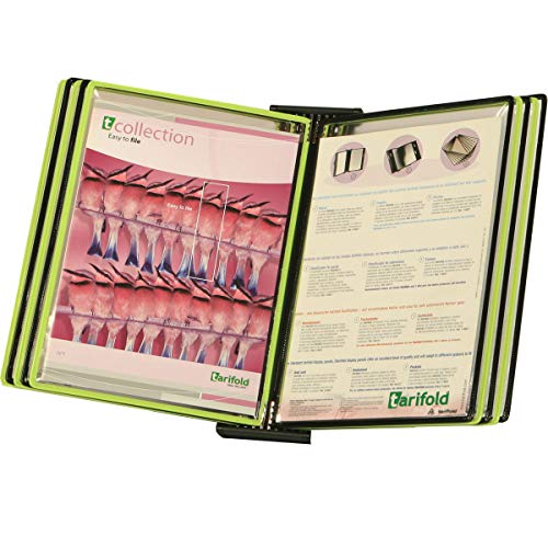 Tarifold Wall Mount Reference System, 10 Pockets, Expandable, Green/Black