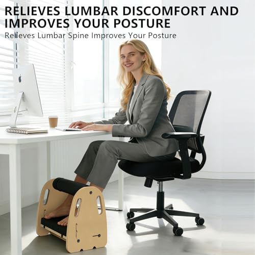 Arejonner Under Desk Footrest,Massage & Leather Pads,3 Height Levels-Orange