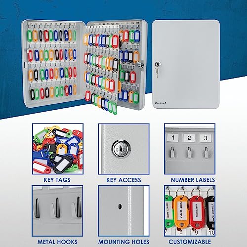 winbest Barska Key Lock Box 90/57 /50 Capacity, Key Holder Wall Mount Lockbox, Steel Key Organizer Cabinet for Home, Office, Property Managers and Rental Hosts