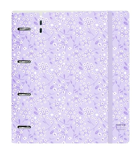SAFTA - Carpeblock with 4 rings of 35 mm, with refill, with 100 A4 sheets, ideal for children of different ages, comfortable and versatile, quality and resistance, 27 x 4 x 32 cm light purple