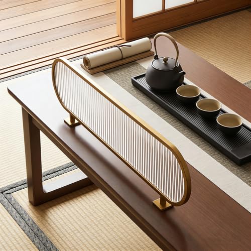 Gold,90CM/35INCH,AVSMGP Glass Metal Privacy Partitions, Modern Translucent Countertop Screen Partition with Sturdy Iron Frame- Free Standing Privacy Screen Table Top for Desk, Office, Dining Room & L