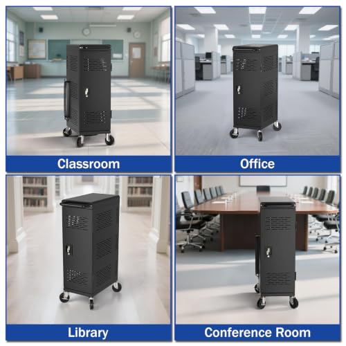 POCHAR Fully Assembled 18-Device Charging Cart for Chromebook up to 14''