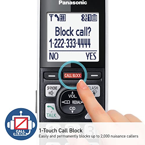 Panasonic Cordless Phone, 5 Handsets Link2Cell, Landline Phone for Home
