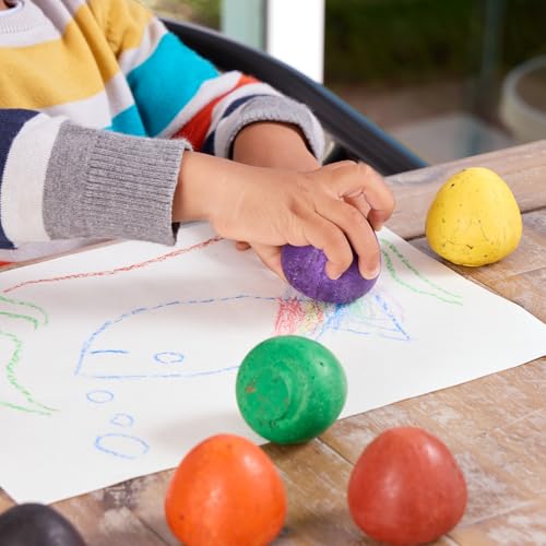 Colorations Chubby Non-Toxic Crayons for Toddlers, Palm Grip Eggs, Set of 8 Colors, Shape is Easy for Young Children Grip, Hold & Draw, Classroom Must Haves