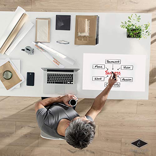 White Dry Erase Film Removable Cling Adhesive. Great for, Walls, Doors, Tables, Cabinets, and More! Bonus Included! (24" x 25')