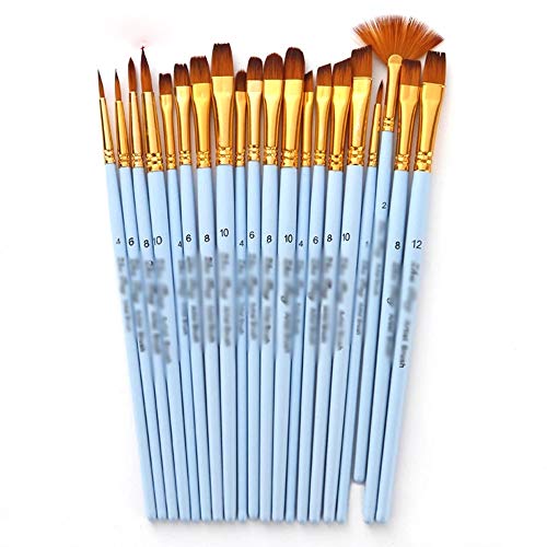 HBJWOV 4Pcs/Set Drawing Art Supplies Watercolor Paint Pen Artist Paint Brush Nylon Hair Wooden Handle Matte Oil Painting Brushes(C)