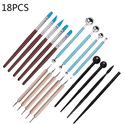 AFPSDLFJDLS 18Pcs Clay Tool Sculpture Modeling Tools Ball Stylus Dotting Tools for Pottery Sculpture Rock Painting Mandala Art Carving Tool