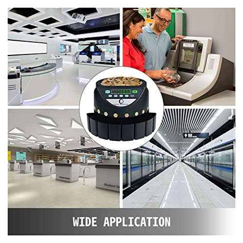 Mixed Denomination Money Counter Machine, Electronic Automatic Euro Coin Counter of 300 Pieces/Min Coin Sorter Counting Machine