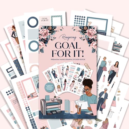 Rongrong Goal for It Planner Sticker Book for Planners, Calendars and Journals – Aesthetic Premium Quality Stickers – Scrapbook Accessories – 24 Pages