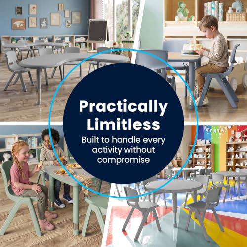 Flash Furniture 26x22 Height Adjustable Activity Table, Natural/Dusty Blue