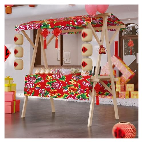 WAHHWF Wood Frame Vendor Cart, Market Stall Display for Trade Shows, Lightweight Market Stall Display Stand for Outdoor Vendor, Multiple Colors(Style 2,150x60 cm/59x24 in)