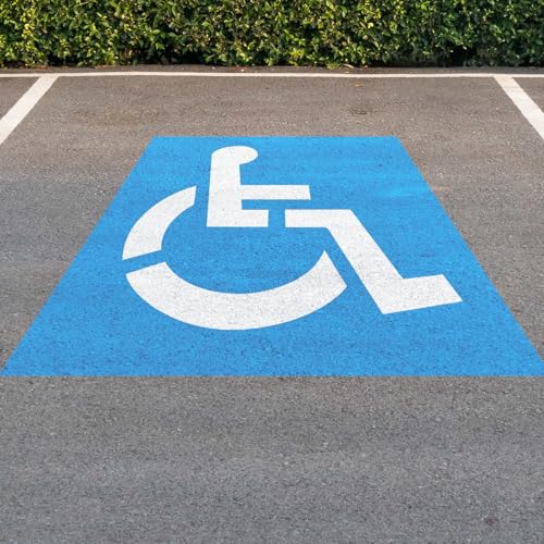 YLMFTNU Handicap Parking Stencil, 33"x36" Reusable Silicone Parking Lot Stencils for Painting, Large Disabled Symbol Template, Handicapped Signs Symbol for Pavement Painting School Hospital Mall