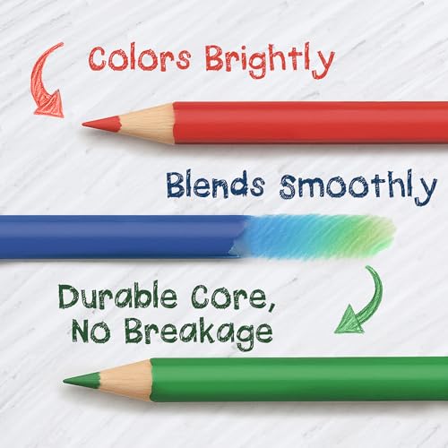 Darice Colored Pencils Bulk, 24 Packs (288 Count) 12 Colors, Pre-Sharpened Kid Coloring Book Pencils Set, Arts & Crafts Back to School Supplies for Kids
