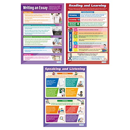 Daydream Education Functional Skills Posters - Set of 10 | Life Skills Posters | Laminated Gloss Paper measuring 33” x 23.5” | Functional Classroom Poster | Education Charts