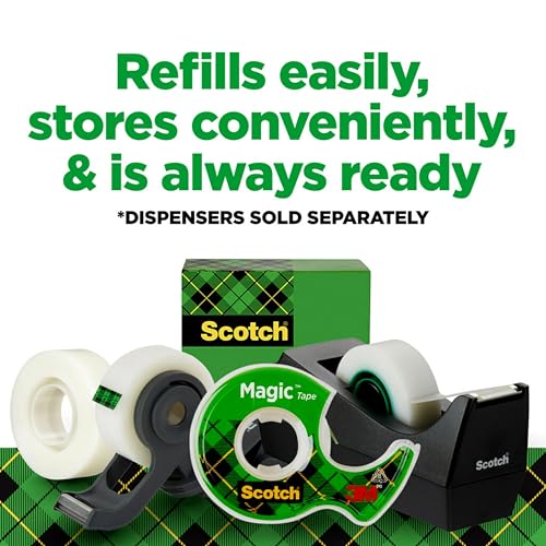 Scotch Magic Tape, Invisible, 12 Rolls