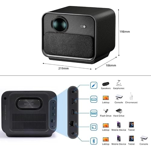 Video Projector for Home 800 ANSI Lumens 5G LED LCD Support 4K 5W*2 Speaker Games 1080p Native Projector