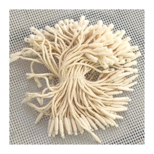 Clothing Tag Rope 800pcs Snap Lock Pin Loop Tie Fasteners Cotton Tag Strings Small Cords Beige Garment Tags Ropes