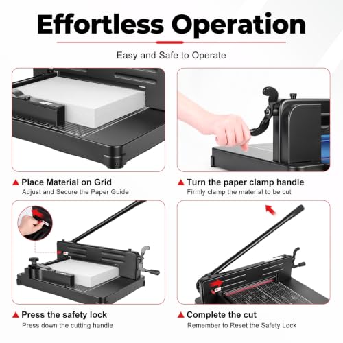12 Inch Heavy Duty Paper Cutter, 400 Sheet Guillotine Trimmer with Safety