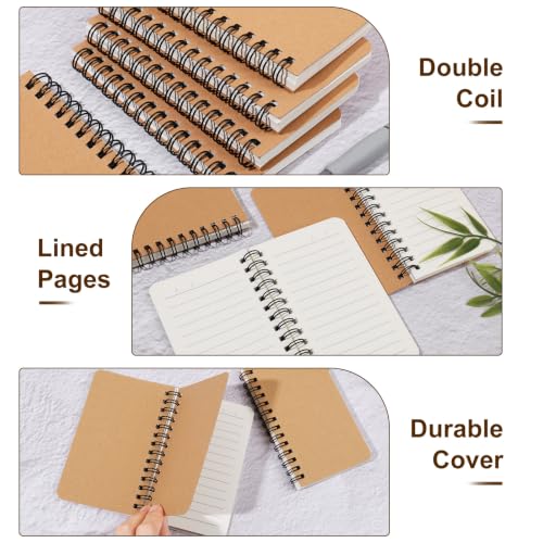 miikoul 120 Pack Spiral Lined Notebooks,3"×5" 120 Pages for Office Writing