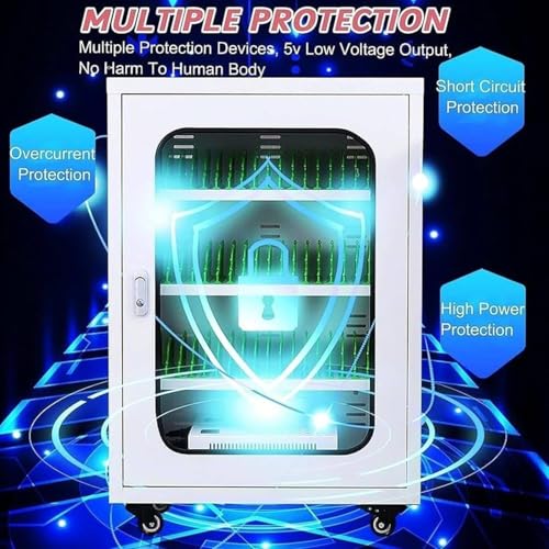 Jiangtaom Cell Phone Charging Stations Cell Phone Charging Stations,Mobile Charging -Storage Box,Rechargeable Mobile Phone Organized Cabinet,Office Classroom(20Slots)