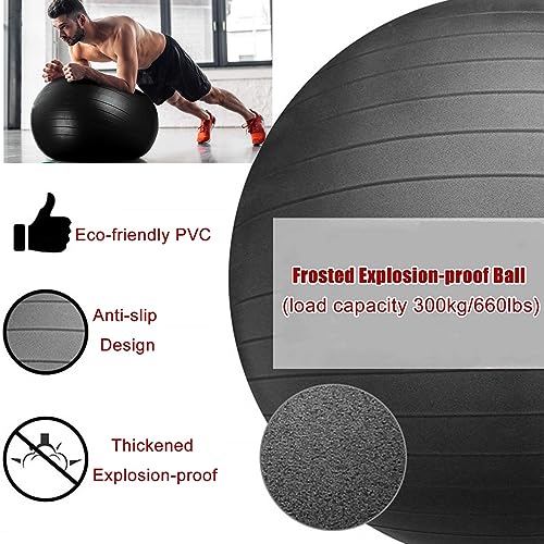 Acivirdde Ergonomic Balance Ball Chair, Exercise Ball Chair, Inflatable Yoga Ball Chair Suitable for Home, Gym, Office, and Classroom Use.