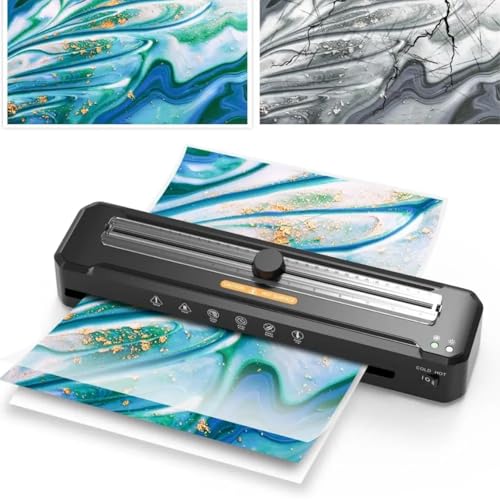 UWYTGF Laminator Machine, with 40 Laminating Sheets, Abs Film Release Key, Fast Warm-Up, for Training Materials, Documents, Posters