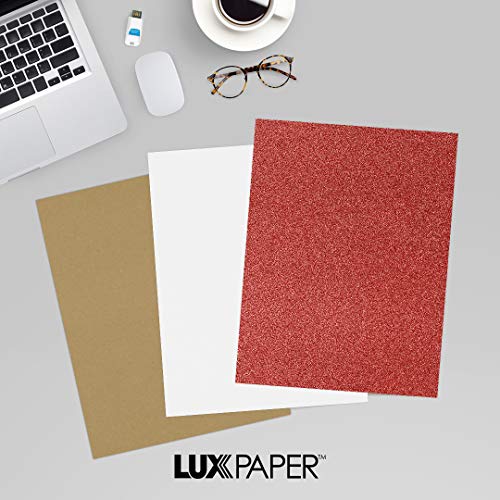LUXPaper 8.5" x 11" Paper | Letter Size | Holiday Red Sparkle | 90lb. Text | 1,000 Qty