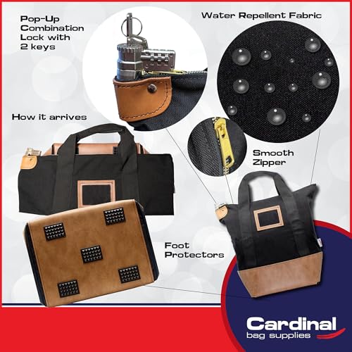 Cardinal bag supplies Locking Heavy Duty Courier Bag, Black, 18x18x8 inch