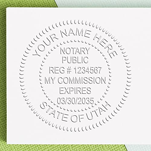 Heavy Duty Utah Notary Embossing Seal, Long Reach Desk 1-5/8 in Stamp UT