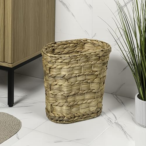 happimess Miles 4.5 Gal Oval Wicker Wastebasket, Natural, Set of 2