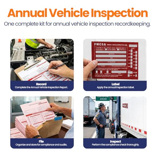 Annual Vehicle Inspection Record Kit, 50 Sets, NCR Forms and Red Labels