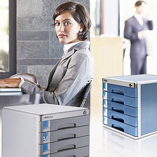 noxozoqm Desktop Drawer Cabinet Flat File Cabinet Storage, Desktop Drawer Cabinet, Aluminum Alloy Products, 4/5 Drawers Office Home Desk Supplies Lock Function. (Size : B)