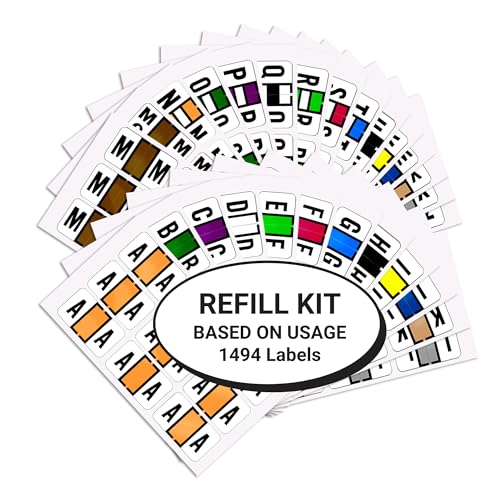 Alphabet Labels for File Folders, A to Z Plus Mc Refill Kit, Doctor Stuff, 1494 Labels, Compatible with Jeter 7100 - JTAM Alpha Stickers Series, Medical Chart Color Code Labels