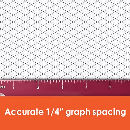 Geyer Instructional Products - 36" x 120" Large Isometric Graph Paper Roll, 1/4" Black Grid, Ideal for School Classroom Graphing, Designing Blueprints & Floorplans, Tabletop Gaming & Custom Mapping