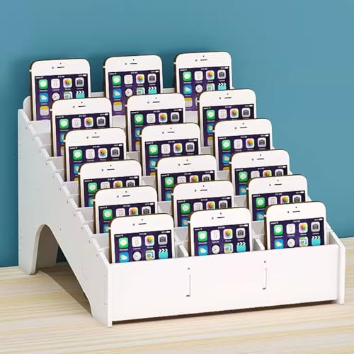 YAGMTSMY 24/36/48 Grids Wooden Cell Phones Storage Box, Classroom Cell Phone Storage Cubby, Cellphone Holder, for Classroom School Students Office Factory Employees(31.5x30x22.5cm)